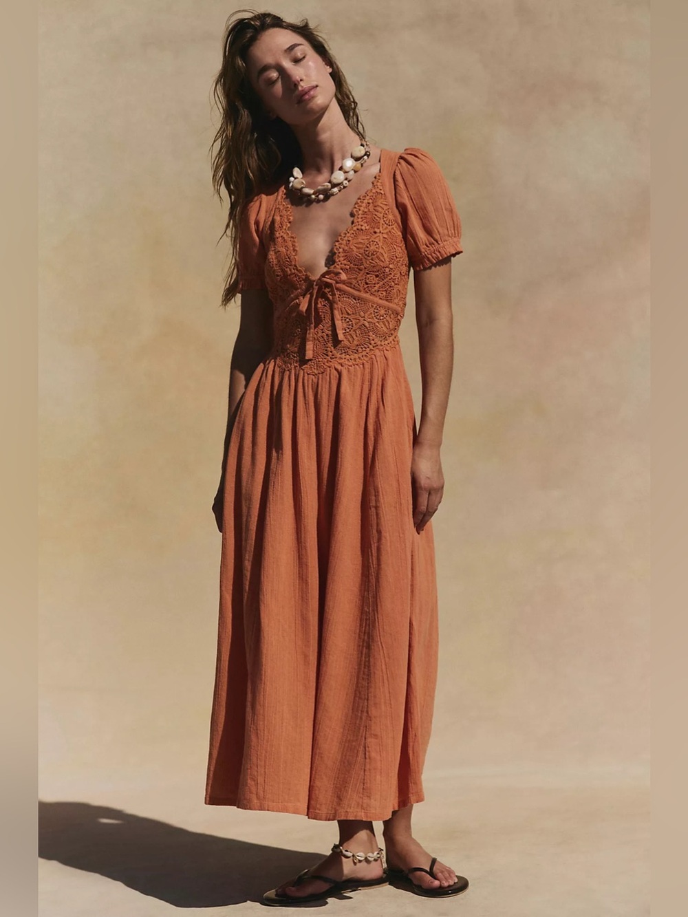 Free People All You Need is Lace Midi Dress